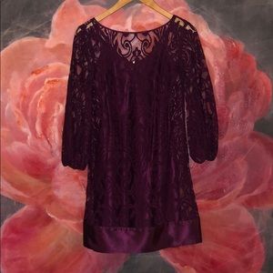 Plum lace dress